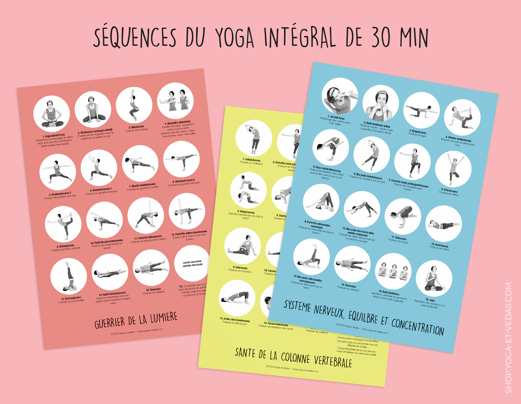 20 mini-planches séquences de yoga - Intégral 30min - Shop Yoga&Vedas