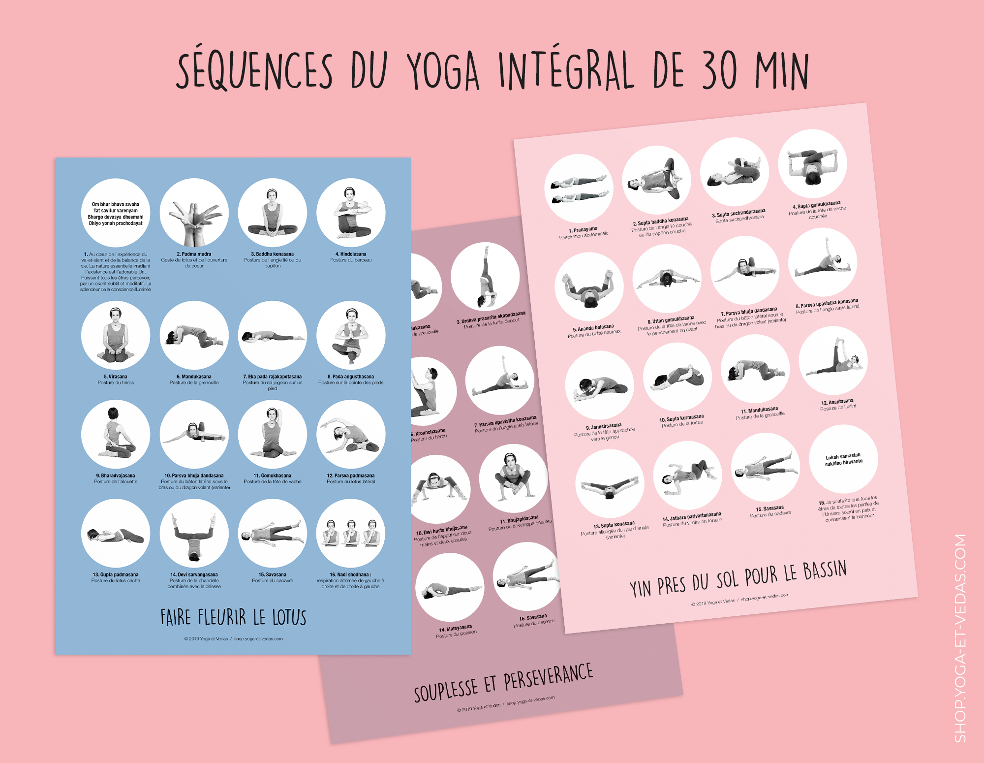 20 mini-planches séquences de yoga - Intégral 30min - Shop Yoga&Vedas
