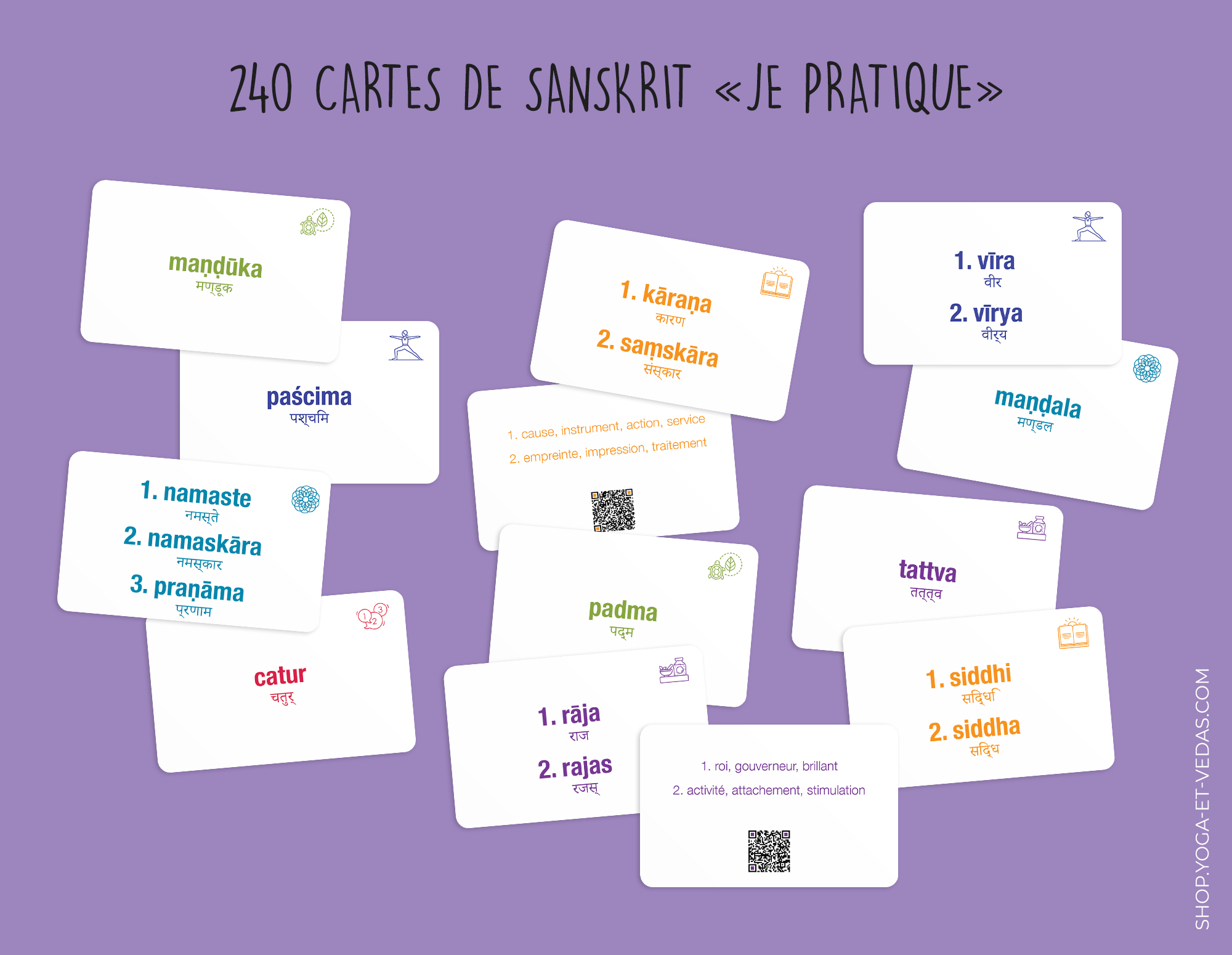 240 cartes de Sanskrit - Shop Yoga&Vedas